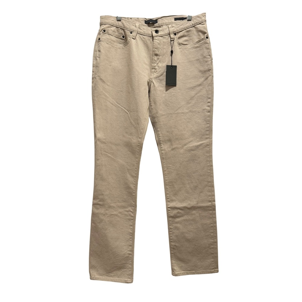 NEW John Varvatos JV 701 Regular Pants Sz 34x33 Ecru Straight Leg Stretch Cotton